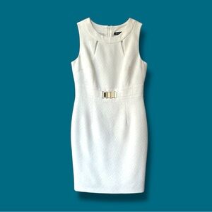 TAHARI White Sleeveless Dress SIZE 8